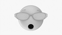 Emoji 084 Speechless With Oval Glasses