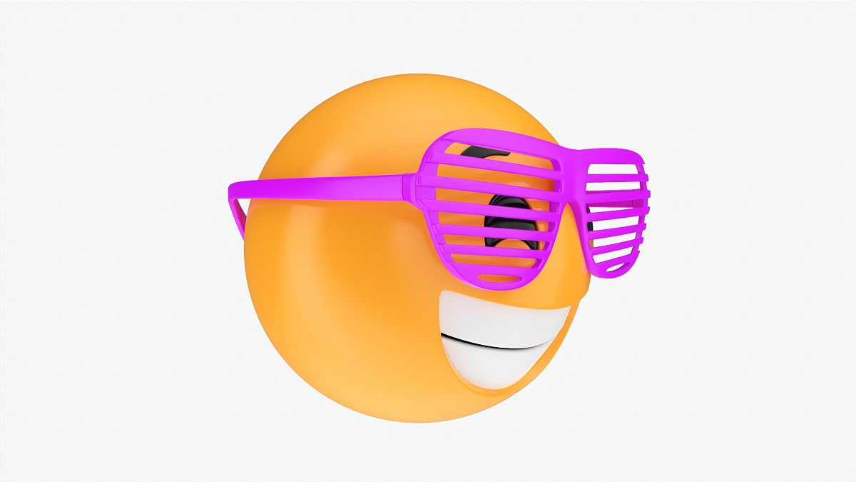 Emoji 086 Laughing With Party Glasses