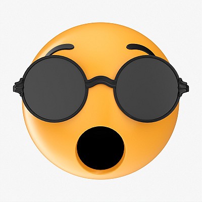 Emoji 088 Round Glasses