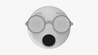 Emoji 088 Speechless With Round Glasses