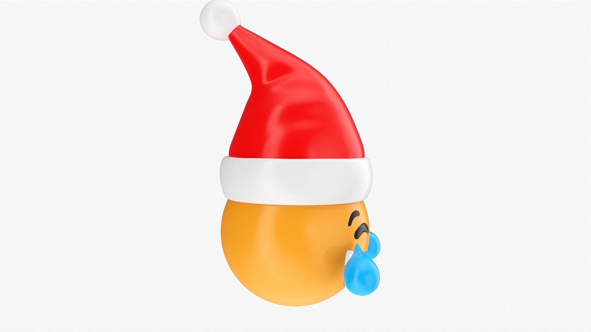 Emoji 091 Laughing With Santa Hat