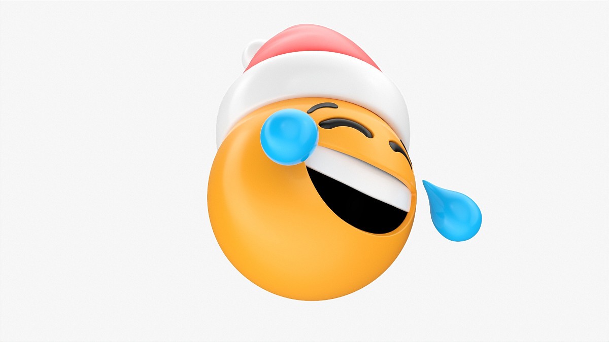 Emoji 091 Laughing With Santa Hat