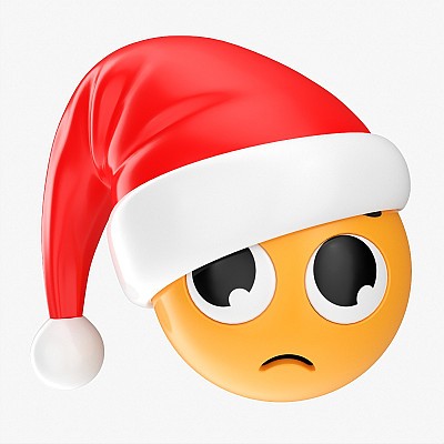 Emoji 093 With Santa Hat