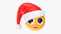 Emoji 093 Disappointed With Santa Hat