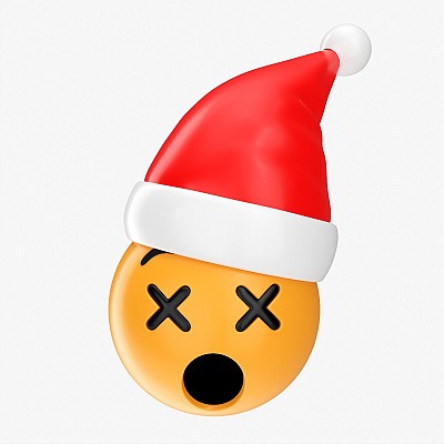 Emoji 094 Dizzy Santa Hat