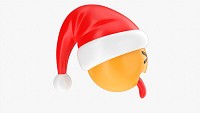 Emoji 095 With Closed Eyes Stuck-Out Tongue And Santa Hat