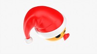 Emoji 097 Kissing Heart With Santa Hat