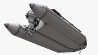 Inflatable Boat 03 Black With Outboard Boat Motor