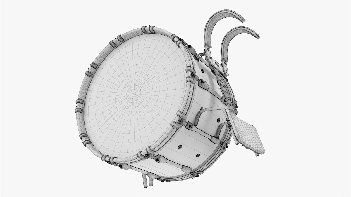 Marching Bass Drum With Carrier