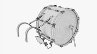 Marching Bass Drum With Carrier 24×12