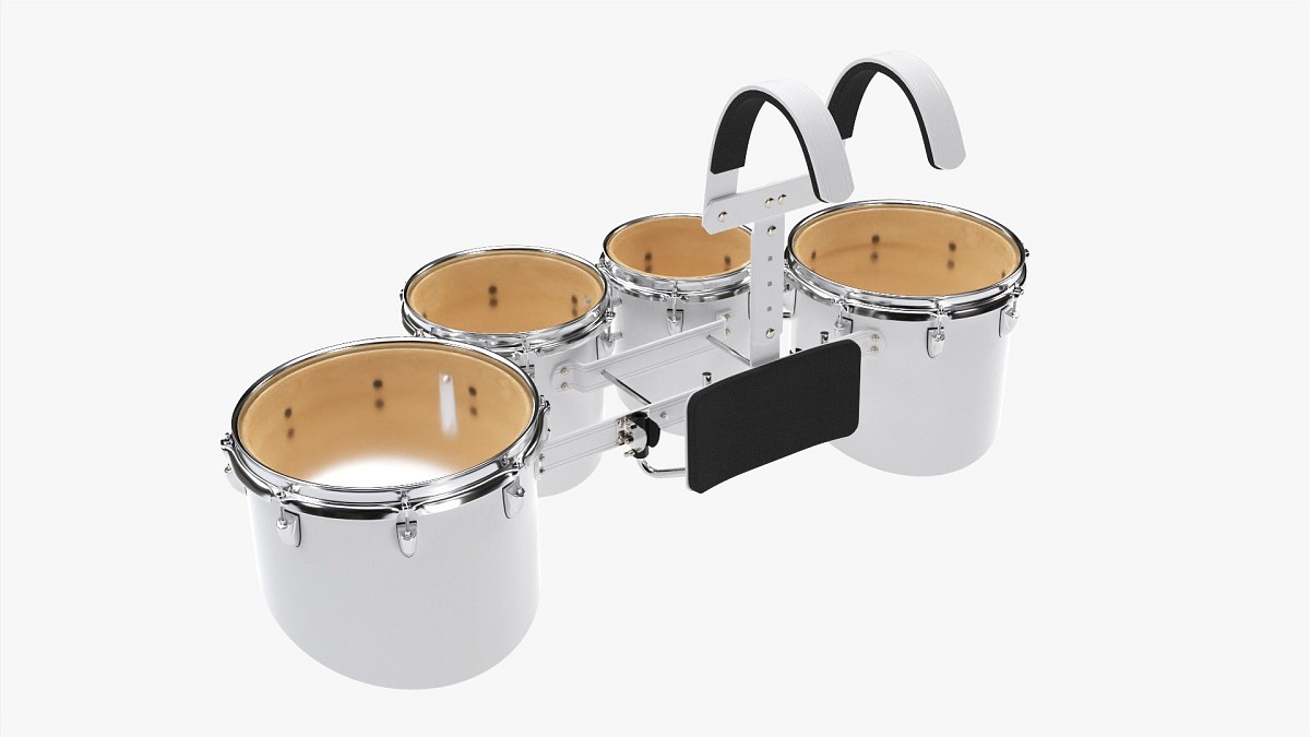 Marching Tom Set With Carrier Transparent Top