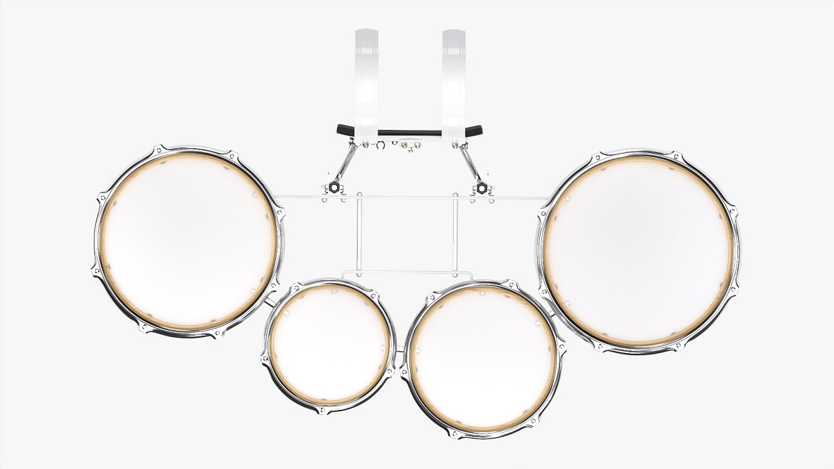 Marching Tom Set With Carrier Transparent Top