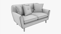 Modern 2-Seat Sofa With Pillows 02