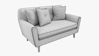 Modern 2-Seat Sofa With Pillows 03