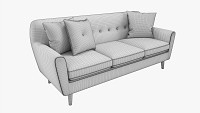 Modern 3-Seat Sofa With Pillows 02