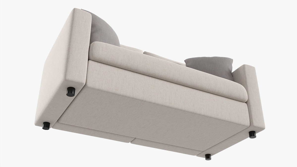 Modern Sofa 2-Seat With Pillows 01