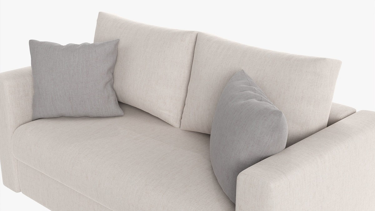 Modern Sofa 2-Seat With Pillows 01