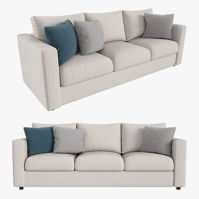 Sofa 3-Seat Pillows 01