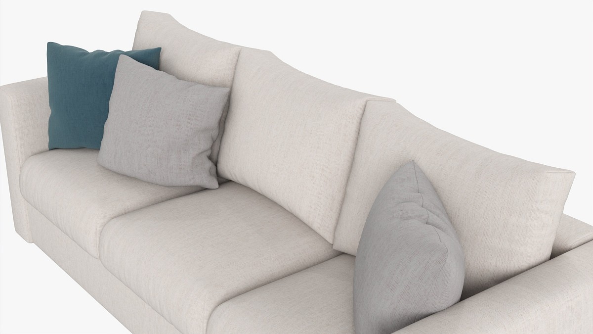 Modern Sofa 3-Seat With Pillows 01