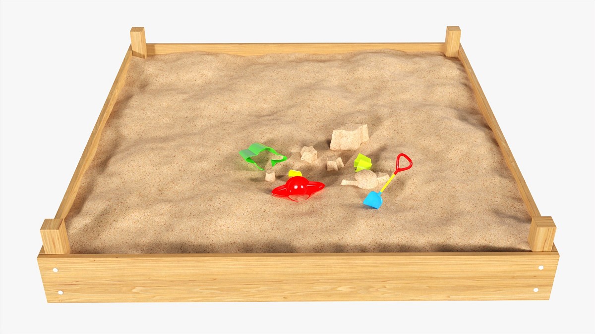 Outdoor Sandbox With Toys