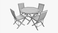 Outdoor Wooden Table With 4 Chairs