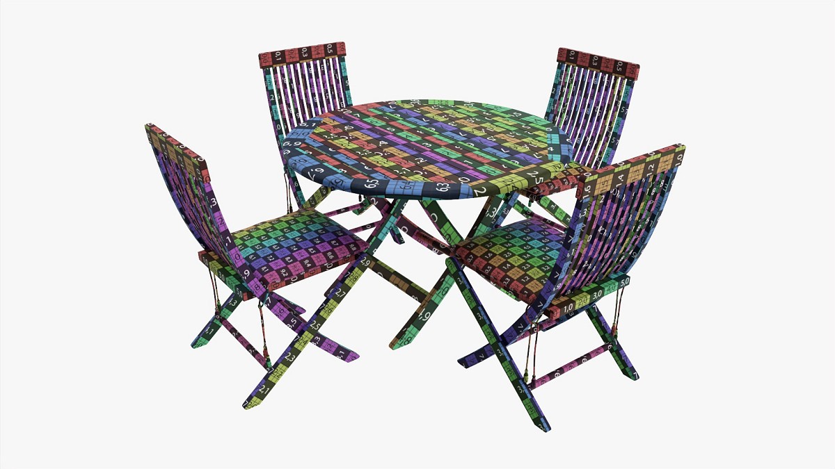 Outdoor Wooden Table With 4 Chairs