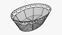 Oval Black Metal Basket
