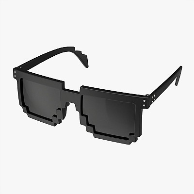 Pixel Style Glasses Black
