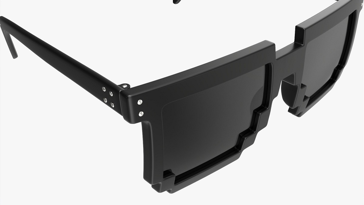 Pixel Style Glasses Black