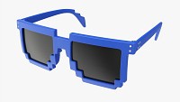 Pixel Style Glasses Blue