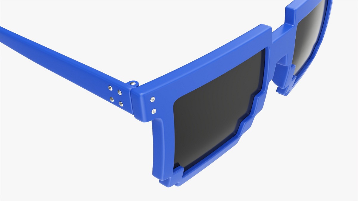 Pixel Style Glasses Blue