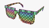 Pixel Style Glasses Red