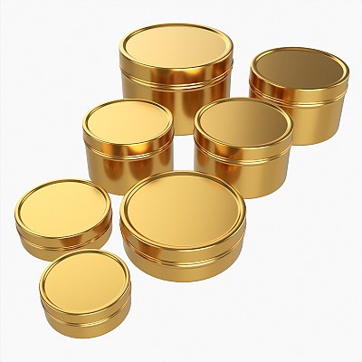 Round Gift Jars 01 Brass