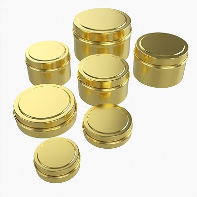 Round Gift Jars 02 Brass