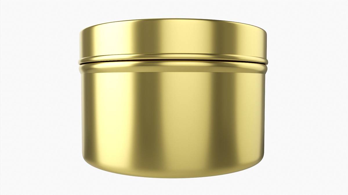 Round Gift Empty Can Jar Metal Brass 03