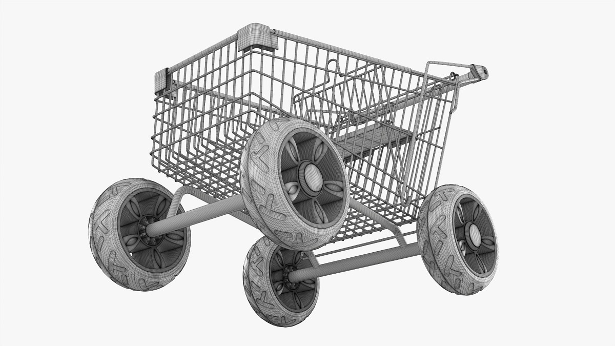 Shopping Cart With Big Wheels 02