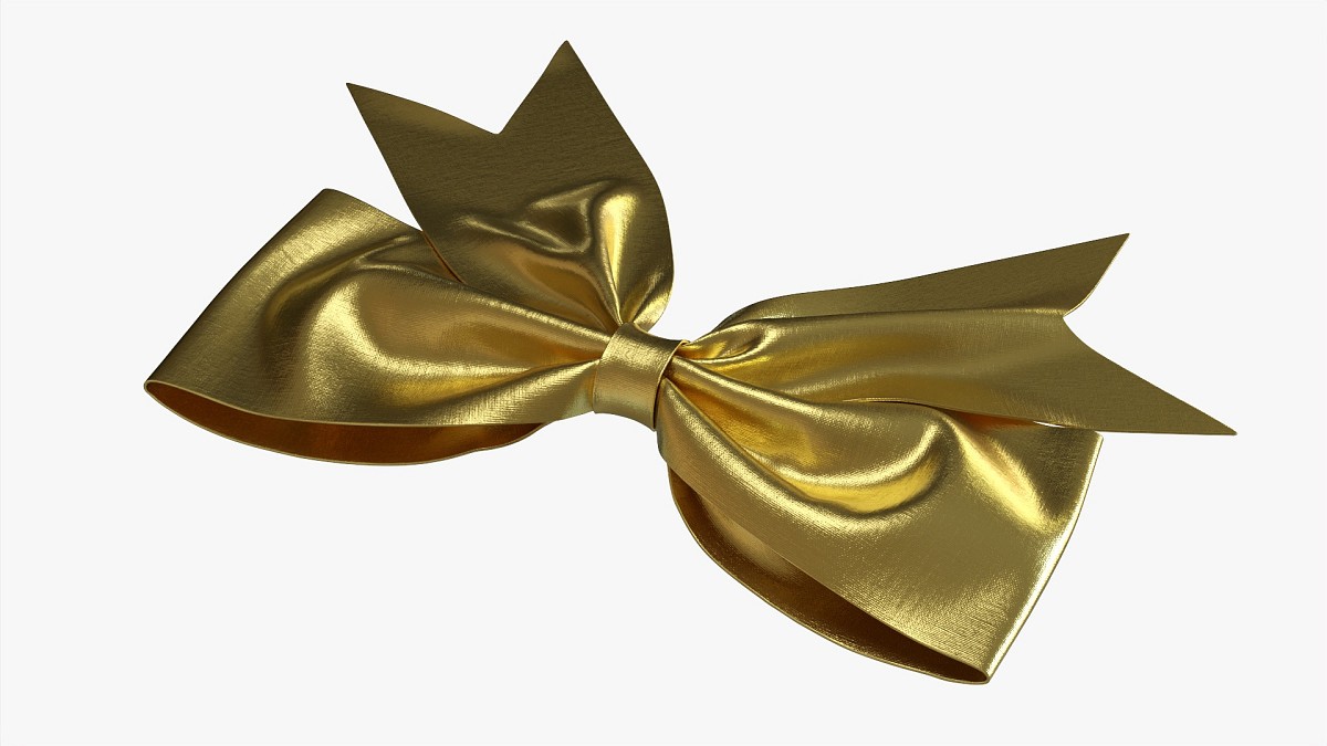 Small Ribbon Decoration Metallic Gold