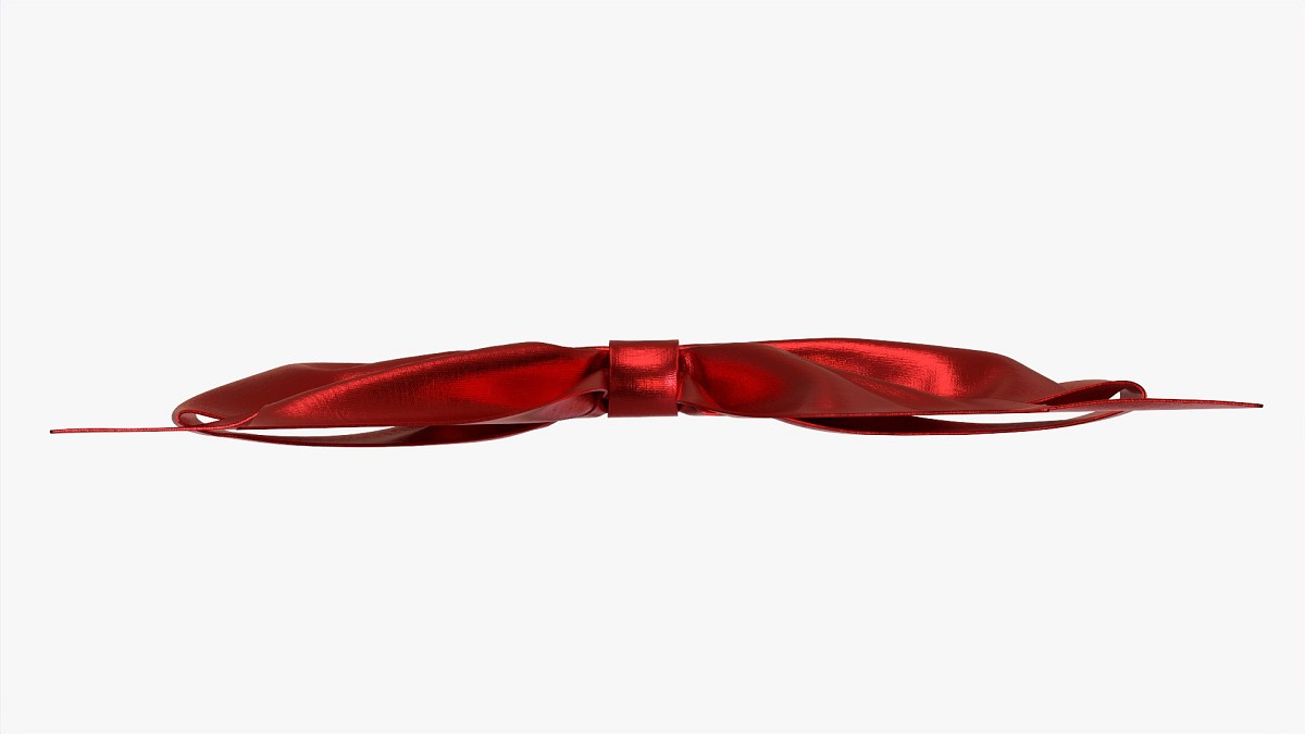 Small Ribbon Decoration Metallic Red