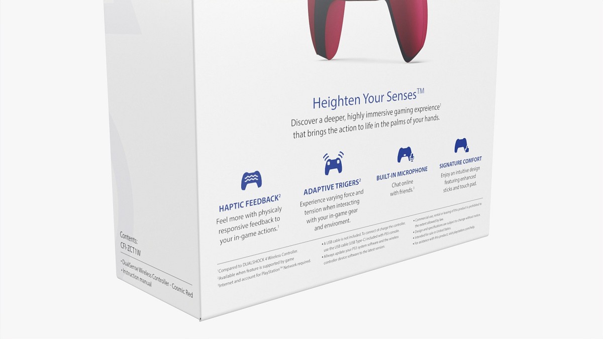 Sony Playstation 5 Dualsense Controller Cosmic Red Cardboard Box