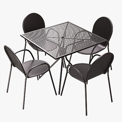 Mesh Table with Armchairs