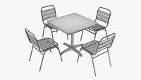 Square Metal Dining Table With Chairs