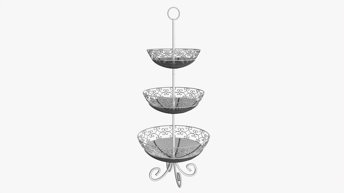 Three Tier Display Basket With Legs