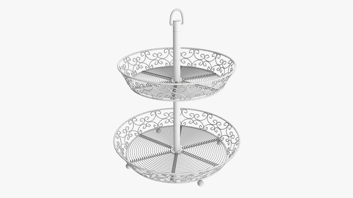 Two Tier Display Basket With Legs