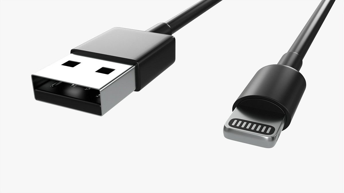 USB C Lightning Cables Set Black