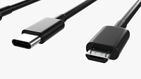 USB C Lightning Cables Set Black