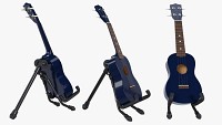 Ukulele Soprano Guitar Blue With Stand