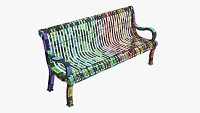 Vertical Slat Outdoor Bench With Arms