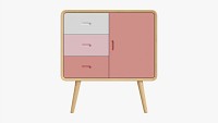 Wooden Cabinet With Drawers 01