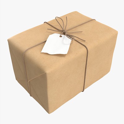 Parcel wrapped in paper