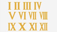 Roman numbers plastic